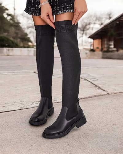 Royalfashion Damen-Slip-On-Stiefel Bifonus