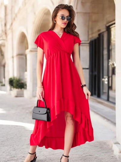 Royalfashion Damen-Midikleid mit asymmetrischem Saum