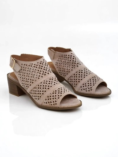 Royalfashion Damen Sandaletten mit niedrigem Blockabsatz durchbrochen Elira