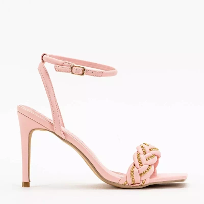 OUTLET Rosafarbene Damensandalen auf hohem Absatz von Tenedi - Schuhe
