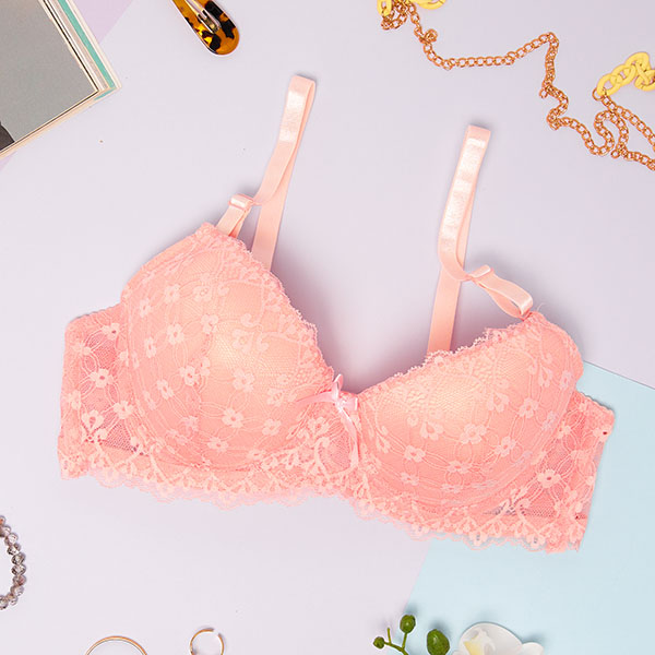 Damen-BH mit rosa Spitze - Unterwäsche