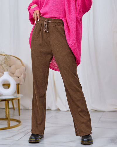 Жіночі вельветові штани Royalfashion Brown