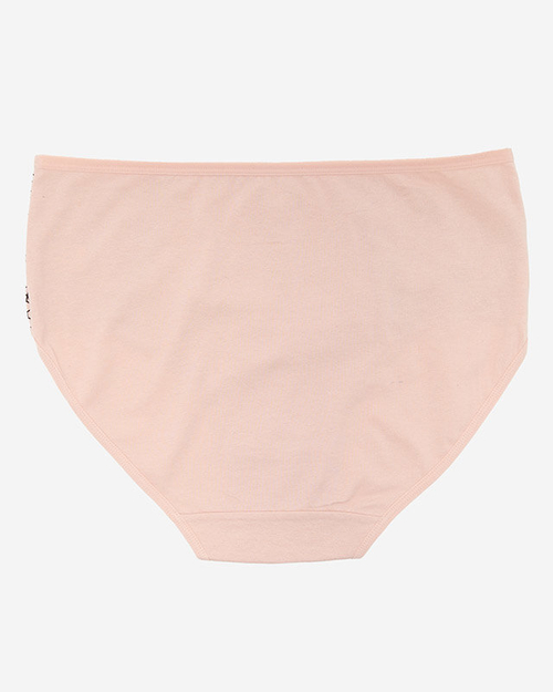 Світло-рожеві бавовняні жіночі трусики з малюнком PLUS SIZE - Нижня білизна