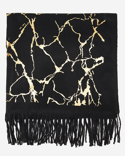 Schwarzer Damenschal mit goldenen Verzierungen - Accessoires