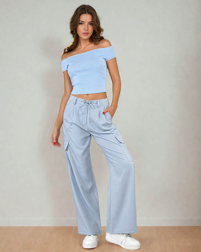 Royalfashion Damen weite Hose mit Taschen