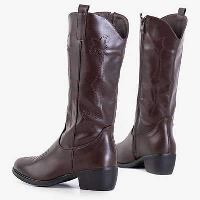 Peitra braune Damenstiefel aus Öko-Leder - Schuhe