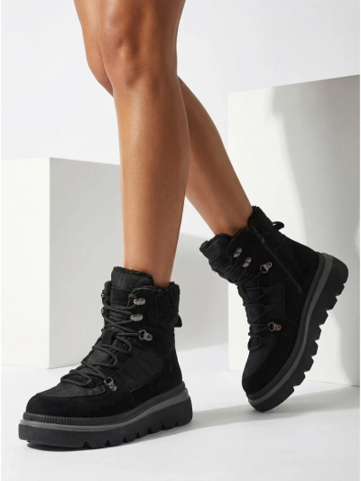 Damenstiefeletten Aurora Schwarz Leder Elegant für den Herbst