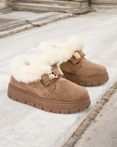 Royalfashion Damen Kurzstiefel a'la Schneestiefel Dobis