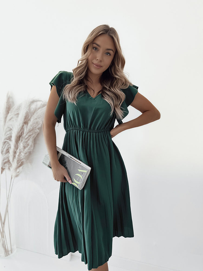 Royalfashion Damen plissiertes Midikleid