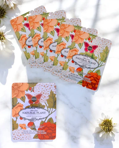 Natürliche Pflanze - Serumset mit Ceramiden und Maske mit Rose 6g+36g x 10 Stück