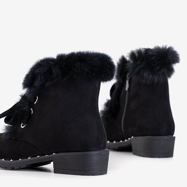 Schwarze Arbeiterinnen mit Fell Minuf - Schuhe