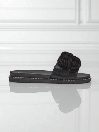 Royalfashion Damen-Pantoletten mit flacher Sohle Flora Verde