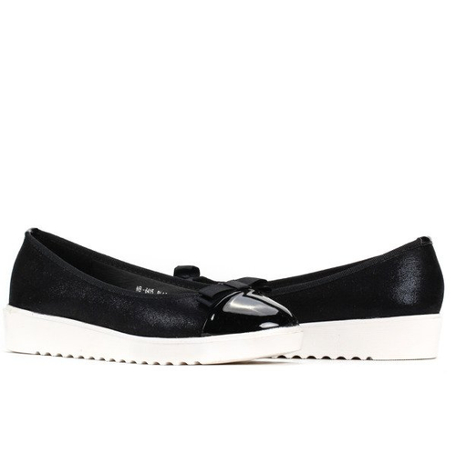 Czarne balerinki na platformie - Obuwie