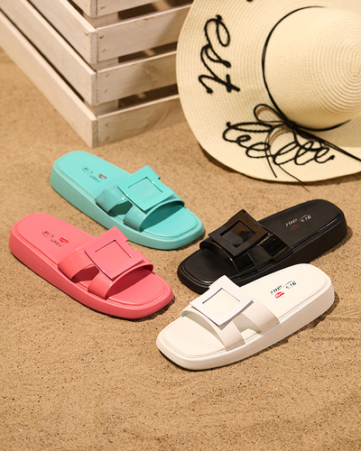 Mintfarbene Damenhausschuhe mit Zegor-Ornament - Schuhe