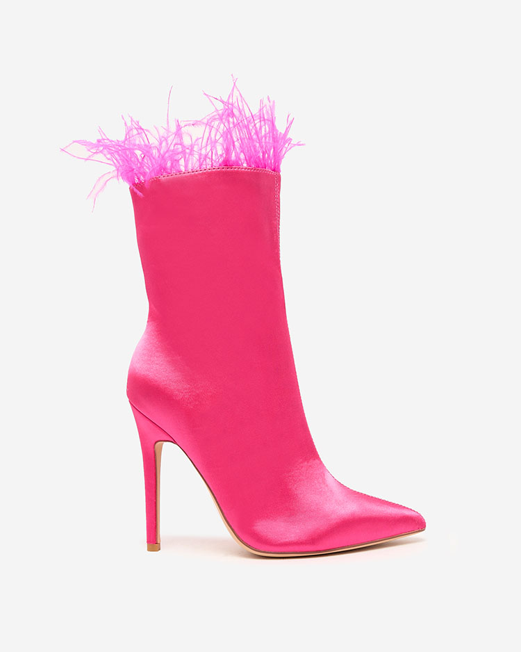 Royalfashion Fuchsia Damen Federstiefel Wenelika