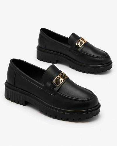 Royalfashion Чорні жіночі мокасини з екошкіри Syslavsa