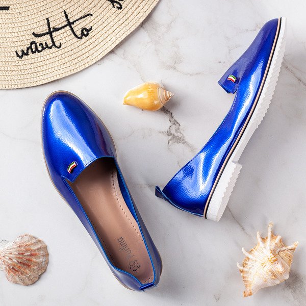 Blaue Kobalt-Slipper für Damen von Cyganeska - Schuhe 1