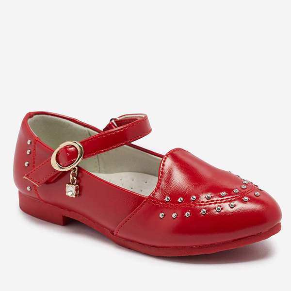 Rote Mädchenpumps mit Strasssteinen Praja- Footwear