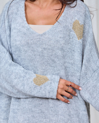 Royalfashion Dunkelgrauer Oversize-Pullover für Damen