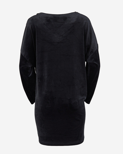 Damen-Tunika mit Cubic Zirkonia in Schwarz - Kleidung