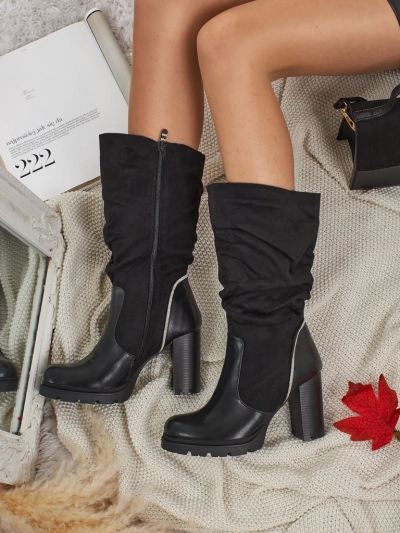 Damen Stiefeletten Öko-Wildleder mit gerafftem Schaft Elyndra