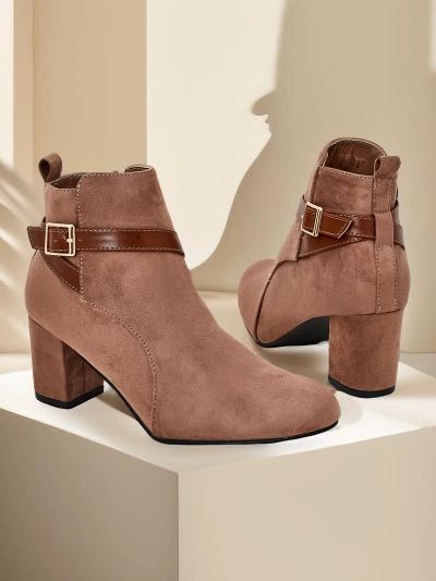 Royalfashion Damen Chunky Heel Knöchelstiefel Eloron