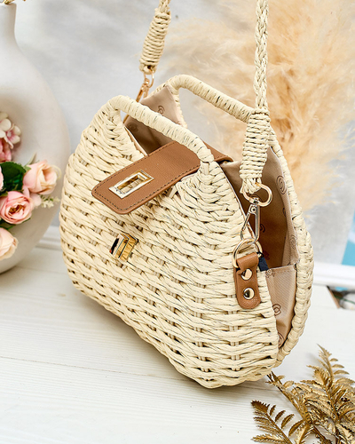 Royalfashion halbrunde Strohhandtasche