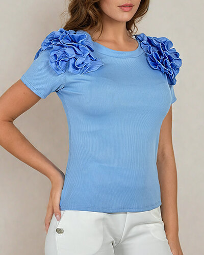 Royalfashion Fitted Women's Ribbed Blouse