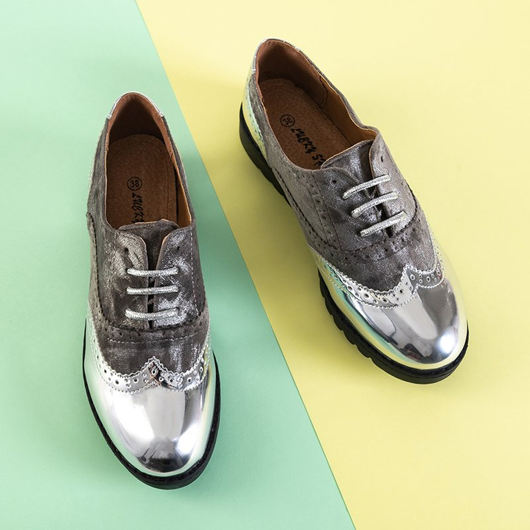 Silberne Schnürschuhe für Damen Navidad - Footwear