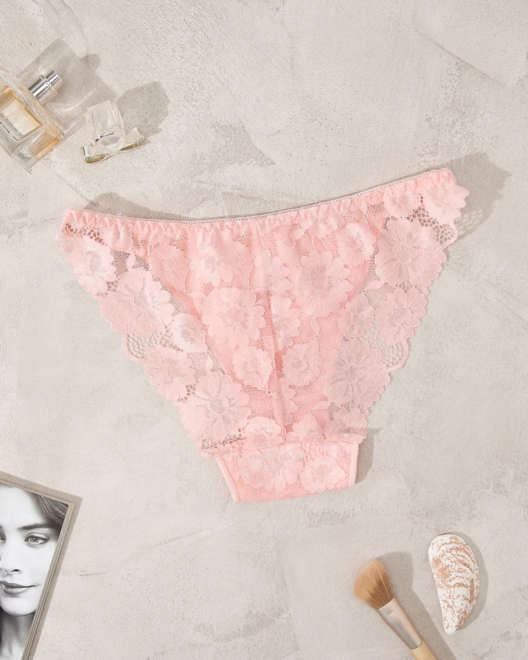 Royalfashion Leuchtend rosa Spitzenhöschen für Frauen