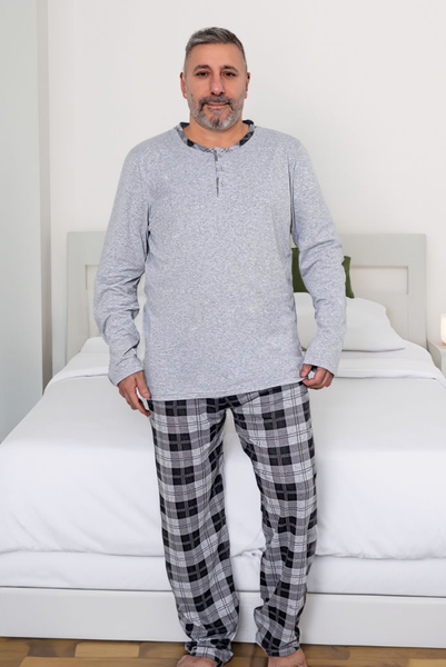 Royalfashion Чоловічі клітинні бавовняні піжами РОЗМІР PLUS