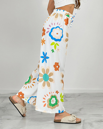 Royalfashion Weite Stoffhose mit Blumenmuster