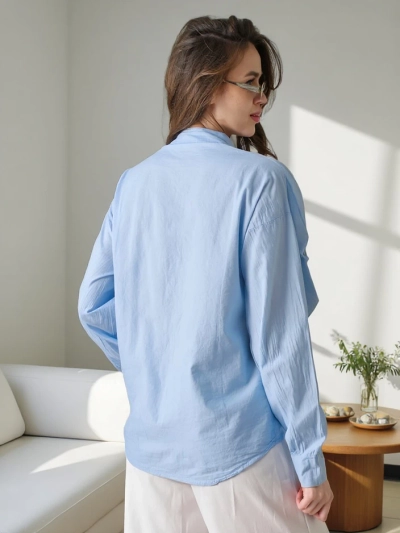 Royalfashion Бавовняна сорочка, прикрашена рюшами і на ґудзиках