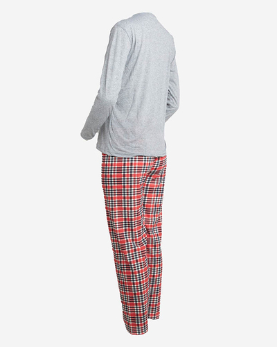 Grauer Damen Schlafanzug mit Schneemann- Kleidung