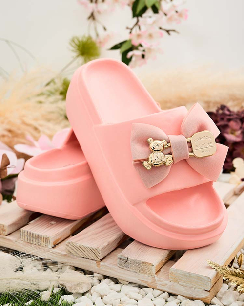 Royalfashion Жіночі гумові шльопанці з декоративним бантом Apis