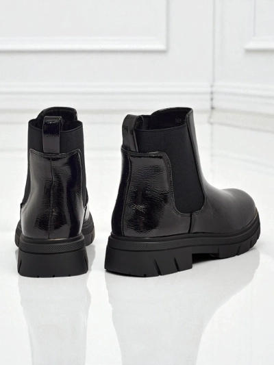 Stiefeletten aus lackiertem Öko-Leder Oryss