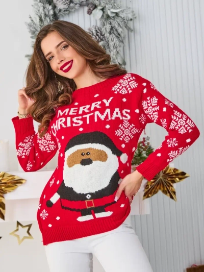 Royalfashion Damen Weihnachtspullover mit Santa