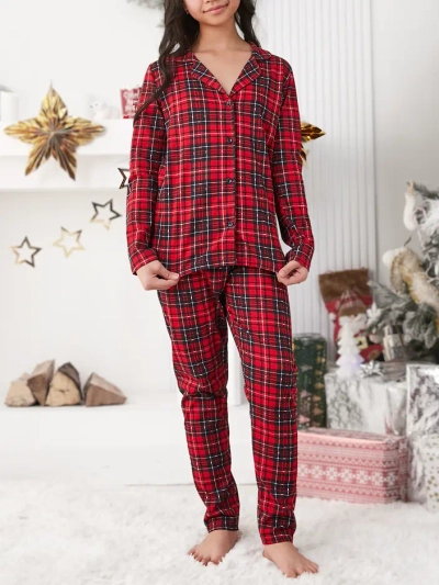 Royalfashion Weihnachts-Kinder-Karopajama