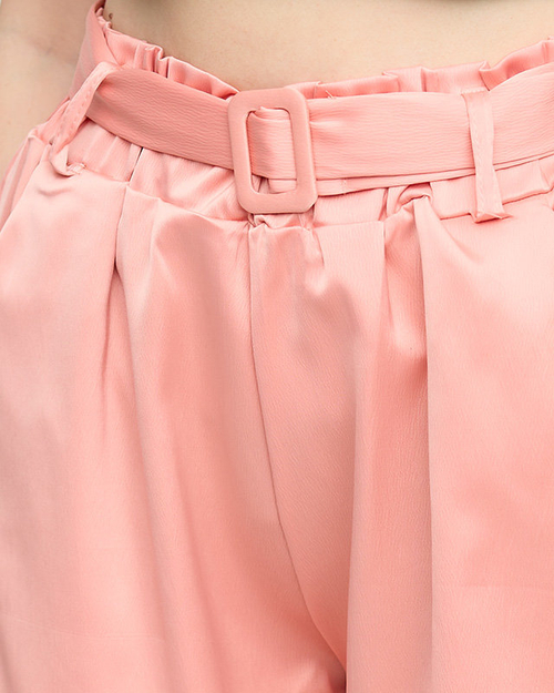 Жіночі шорти з коралового атласу - Одяг