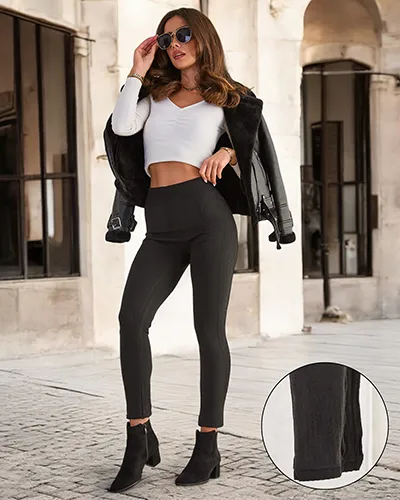 Royalfashion Women's insulated ribbed leggings