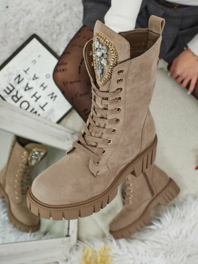 Royalfashion Damen hohe Worker Stiefeletten Suboo