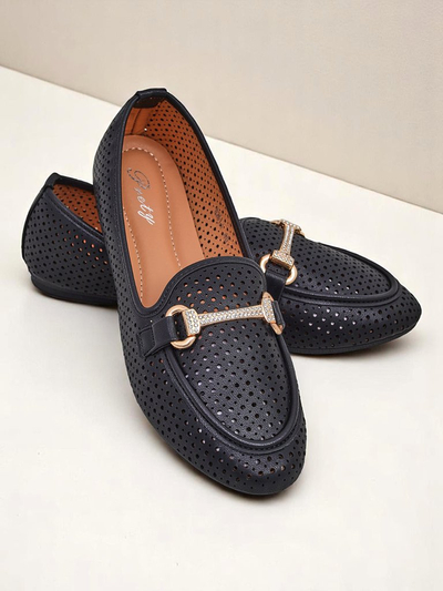 Royalfashion Rafalle Damen-Loafer mit Lochmuster
