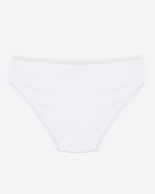 Жіночі білі бавовняні однотонні мереживні труси - Нижня білизна