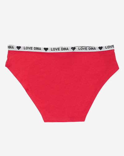 Жіночі червоні гладкі трусики лазерної резки - Нижня білизна