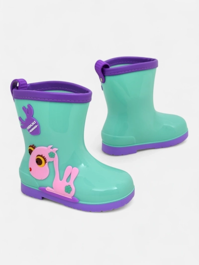 Royalfashion Kinder-Gummistiefel mit Funny Time Aufnähern