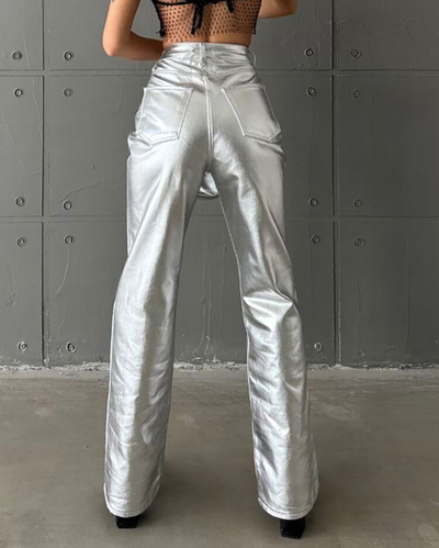 Royalfashion Weite Metallic-Hose
