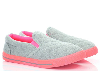 Grau-rosa Damen Slip auf Asqus Sneakers - Schuhe