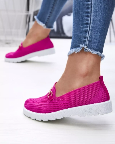 Fuchsia Damen Slipper mit goldener Verzierung Enelida - Schuhe