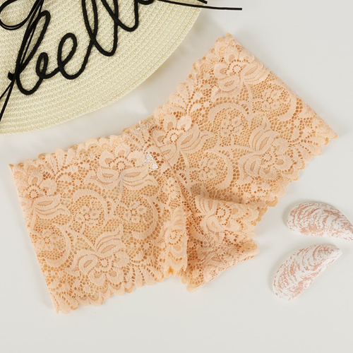 Бежеві жіночі мереживні труси