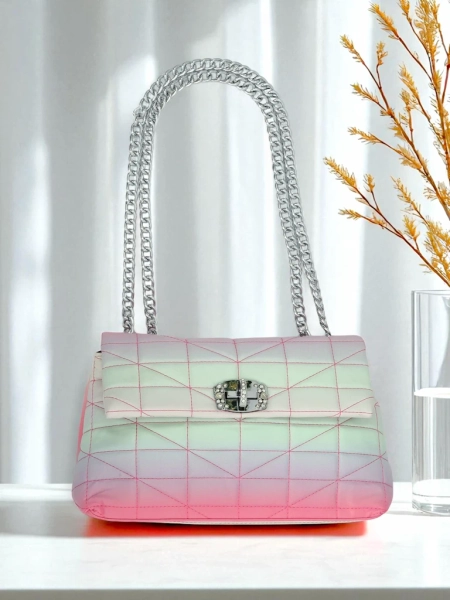 Royalfashion Kleine Damenhandtasche aus Öko-Leder Ombre Sophie Rose